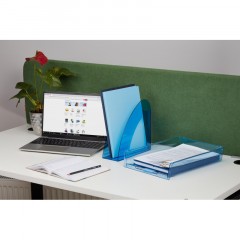 Лоток горизонтальный Attache Bright Colours решетчатый прозрачный голубой Лоток горизонтальный Attache Bright Colours решетчатый прозрачный голубой - фото 2