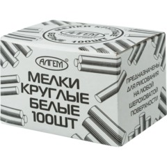 Мел школьный Алгем 100 шт белый круглый, МКБ 100