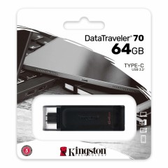 Флеш-память Kingston DataTraveler 70, USB-C 3.2 G1, чер, DT70/64GB - фото 2