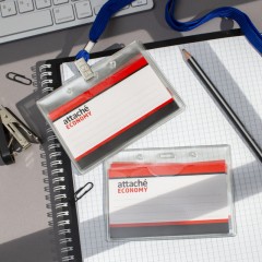 Бейдж Attache Economy 120х87мм металл зажим/тесьма синий, 10шт. в уп Бейдж Attache Economy 120х87мм металл зажим/тесьма синий, 10шт. в уп - фото 3