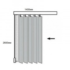 Жалюзи VD_0MX Вертикальные тканевые  ЛАЙН 140x260 светло-бежевый - фото 2