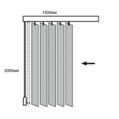 Жалюзи VD_0MX Вертикальные тканевые  ЛАЙН 150x200 белый - фото 2