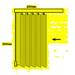 Жалюзи VD_0MX Вертикальные тканевые  СКРИН 200x200 бежевый - фото 2