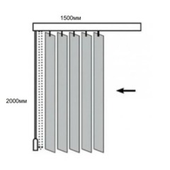 Жалюзи VD_0MX Вертикальные тканевые  Магнолия  150x200 зеленый - фото 2