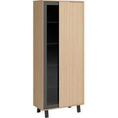 Шкаф Avizo высокий стекл дв слева+ЛДСП д.парма/графит145H005