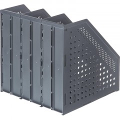 Лоток вертикальный Deli 78995DGrey складной 3 отделения темно-серый Лоток вертикальный Deli 78995DGrey складной 3 отделения темно-серый - фото 3