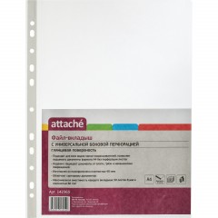 Файл-вкладыш А4 40мкм Attache с перфорацией,100 шт - фото 4