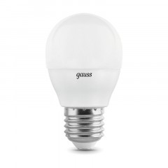 Лампа светодиодная Gauss Elementary 7W E27 Шар 4100K 470lm 3шт/уп 53227T Лампа светодиодная Gauss Elementary 7W E27 Шар 4100K 470lm 3шт/уп 53227T - фото 3
