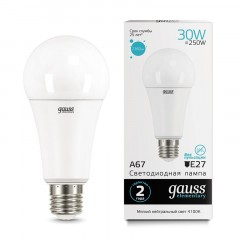 Лампа светодиодная Gauss Elementary 30W E27 A67 4100K 2360lm 73229 Лампа светодиодная Gauss Elementary 30W E27 A67 4100K 2360lm 73229 - фото 2