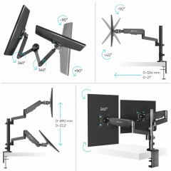 Кронштейн Onkron G140, TV 13-32, для 2-ух мон, настольный, чер Кронштейн Onkron G140, TV 13-32, для 2-ух мон, настольный, чер - фото 3