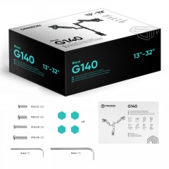 Кронштейн Onkron G140, TV 13-32, для 2-ух мон, настольный, чер Кронштейн Onkron G140, TV 13-32, для 2-ух мон, настольный, чер - фото 7