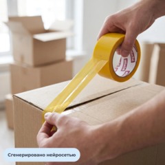 Клейкая лента одностор. упаковоч. ATTACHE 48мм х 66м 45мкм желтый - фото 2