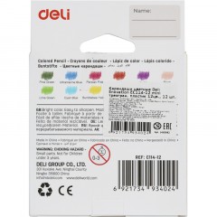 Карандаши цветные 12цв 3-гран Deli Enovation mini, пластик, EC114-12 Карандаши цветные 12цв 3-гран Deli Enovation mini, пластик, EC114-12 - фото 3