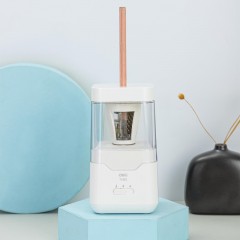 Точилка для карандашей электрич. Deli, 1 отв., пластик ,батарея+ USB, белый - фото 8