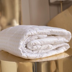 Одеяло Luscan 140х205 стеган, 350гр/м2 (иск. леб. пух/тик ПЭ), бел. шашечки - фото 5
