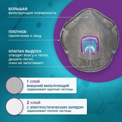 Полумаска фильтрующая PHSV 2011OG с кл FFP1 до 4ПДК Полумаска фильтрующая PHSV 2011OG с кл FFP1 до 4ПДК - фото 2
