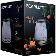 Чайник SCARLETT SC-EK27G36,электрический, стекло, 1800Вт, 1.8л, черный - фото 8