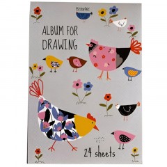 Альбом для рисования Kroyter А4 24л скл,бл.100г, Аnimals,диз.в асс.64607 - фото 5