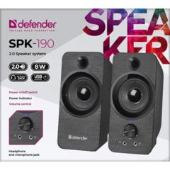 Акустическая система 2.0 Defender SPK-190 черный, 8 Вт, питание от USB - фото 3