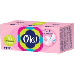 Тампоны Ola! TAMPONS SUPER Шелковистая поверхность 16шт/уп - фото 2