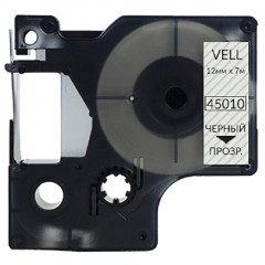 Картридж Vell VL-D-S0720500/45010 (12 мм, чер на прозрач) для LM(vell45010) Картридж Vell VL-D-S0720500/45010 (12 мм, чер на прозрач) для LM(vell45010) - фото 2