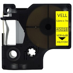 Картридж Vell VL-D-S0720580/45018 (12 мм, черн на желтом) для LM {vell45018 Картридж Vell VL-D-S0720580/45018 (12 мм, черн на желтом) для LM {vell45018 - фото 2