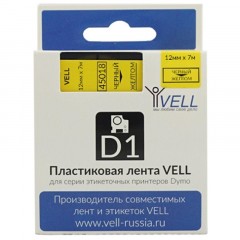 Картридж Vell VL-D-S0720580/45018 (12 мм, черн на желтом) для LM {vell45018 Картридж Vell VL-D-S0720580/45018 (12 мм, черн на желтом) для LM {vell45018 - фото 3