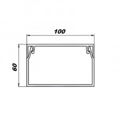 Кабель-канал белый 2-й замок 100х60х2000мм Промрукав PR03.0060 - фото 2