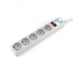 Сетевой фильтр Power Cube B 5.0 м 5 розеток (серый) 10А/2,2кВт (SPG-B-15) Сетевой фильтр Power Cube B 5.0 м 5 розеток (серый) 10А/2,2кВт (SPG-B-15) - фото 2