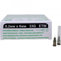 Игла мед. стерил. одноразовая 33G  (0,2х4), SFM, 50 шт/упаковка