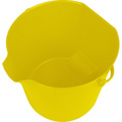 Ведро FBK 15л желтое, армир. пластик противоударный, круглое, 80101-4 - фото 2