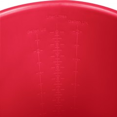 Ведро FBK 9л красное, армир. пластик противоударный, круглое, 80102-3 - фото 5