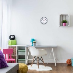 Часы настенные, круглые, цвет корпуса серый PL200909 Часы настенные, круглые, цвет корпуса серый PL200909 - фото 7