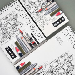 Скетчбук SKETCH&ART 105х220 25л СЕРЫЙ 220г на гребне д/скетч 1-25-563/03 Скетчбук SKETCH&ART 105х220 25л СЕРЫЙ 220г на гребне д/скетч 1-25-563/03 - фото 5