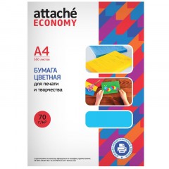 Бумага цветная Attache Economy (голубой интенсив), 70г, А4, 500 л Бумага цветная Attache Economy (голубой интенсив), 70г, А4, 500 л - фото 2