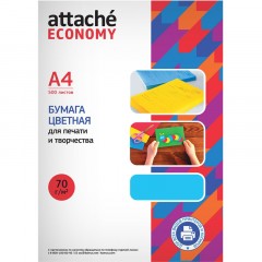 Бумага цветная Attache Economy (голубой интенсив), 70г, А4, 500 л Бумага цветная Attache Economy (голубой интенсив), 70г, А4, 500 л - фото 4