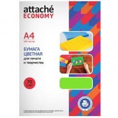Бумага цветная (зеленый неон), 70г, А4, 500 л - фото 2