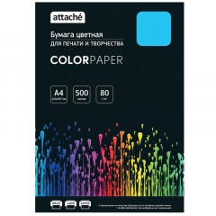 Бумага цветная Attache (голубой интенсив), 80г, А4, 500 л - фото 2