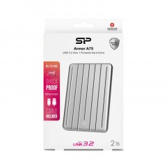 Портативный HDD Silicon Power Armor A75 2 TB USB 3.2, серебристый, алюминий Портативный HDD Silicon Power Armor A75 2 TB USB 3.2, серебристый, алюминий - фото 4