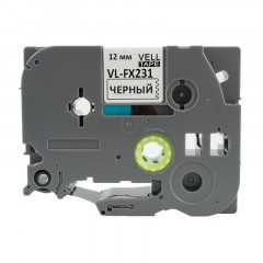 Картридж VL-FX231 Vell (Brother TZE-FX231, 12 мм, черный на белом) для PT Картридж VL-FX231 Vell (Brother TZE-FX231, 12 мм, черный на белом) для PT - фото 2