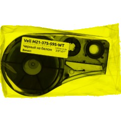 Картридж Vell M21-375-595-WT (9.53мм/6.4м,винил,чер на бел,VL142800) - фото 5