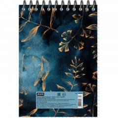 Блокнот Floral А6 60л, клетка, обл. мел.картон,спираль,синий Блокнот Floral А6 60л, клетка, обл. мел.картон,спираль,синий - фото 4