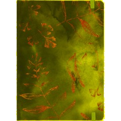 Блокнот Floral А5 96л. клетка, обл. тв.лам.картон, сшивка,резинка,зелен - фото 10