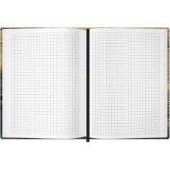 Блокнот Gold Collection А5 96л,клетка,картон,сшивка,резинка,черный Блокнот Gold Collection А5 96л,клетка,картон,сшивка,резинка,черный - фото 2