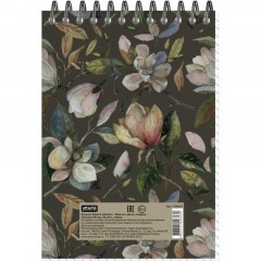 Блокнот Принты А6 60л, клетка, обл. мел. картон, спираль,Цветы - фото 4