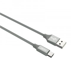 Кабель USB PERO DC-02 Type-C, 3А, 1м, серый - фото 2