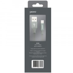 Кабель USB PERO DC-02 Type-C, 3А, 1м, серый - фото 5