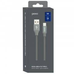 Кабель USB PERO DC-02 Type-C, 3А, 1м, серый - фото 6