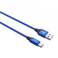 Кабель USB PERO DC-02 Type-C, 3А, 1м, синий Кабель USB PERO DC-02 Type-C, 3А, 1м, синий - фото 2