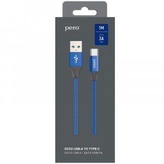 Кабель USB PERO DC-02 Type-C, 3А, 1м, синий Кабель USB PERO DC-02 Type-C, 3А, 1м, синий - фото 4